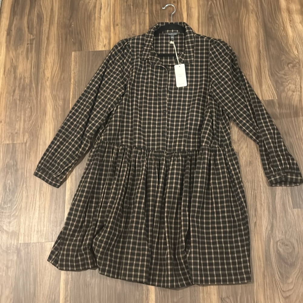 Grade and Gather NWT Plaid Drop waist dress size Large